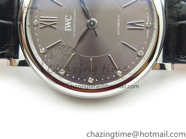 MIROTIME 0501 Portofino 37mm SS V7F 1:1 Best Edition Gray Dial on Black Leather Strap A Practical 7094